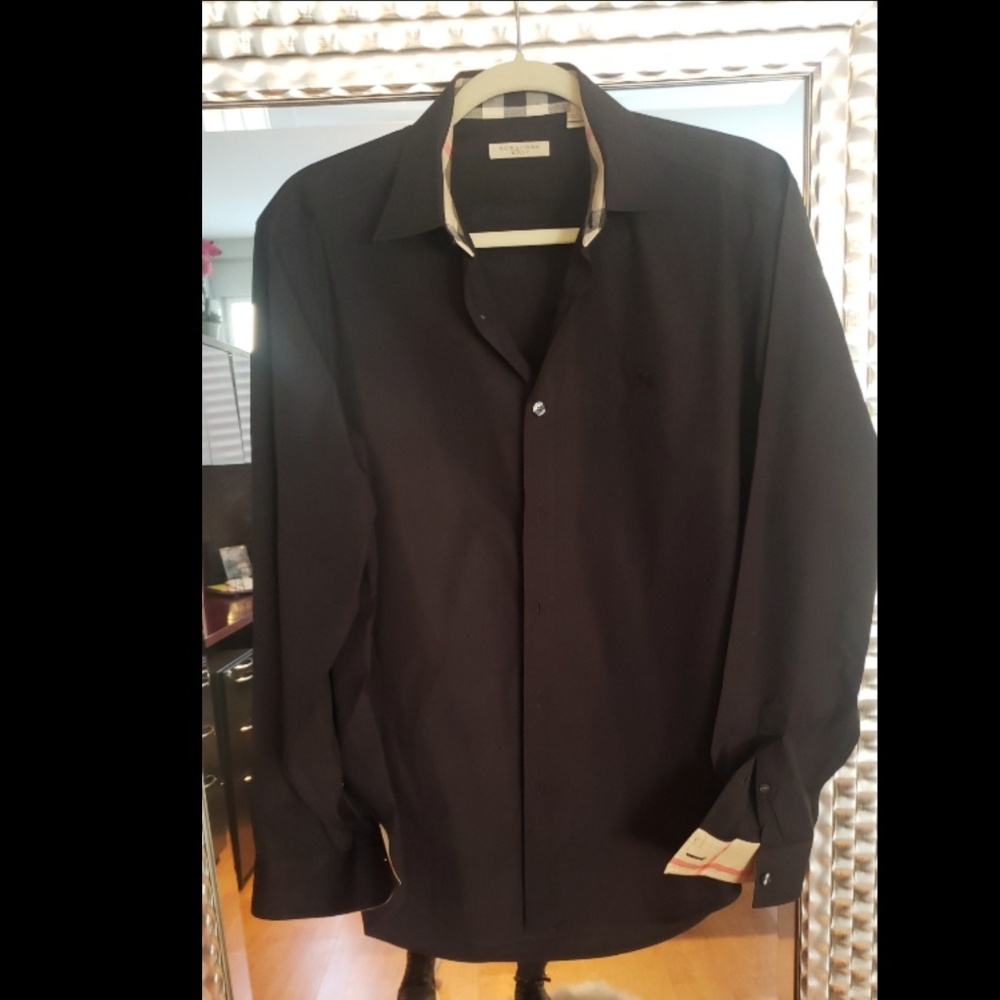 Mens Medium Burberry Collar Shirt